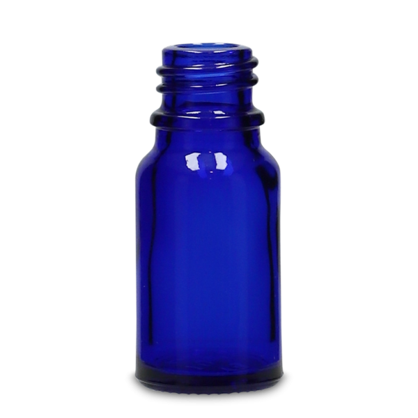 10 ml Tropfflasche Glas transparent - blau GL 18 rund