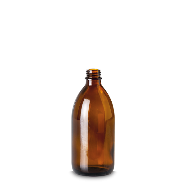 250 ml Enghalsflasche Glas braun GL 22 rund