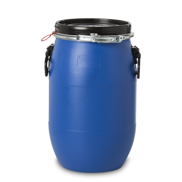 30 Liter Deckelfass HDPE blau rund