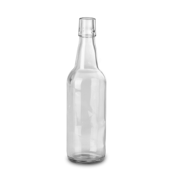500 ml Bügelflasche - Klarglas - Lochmund