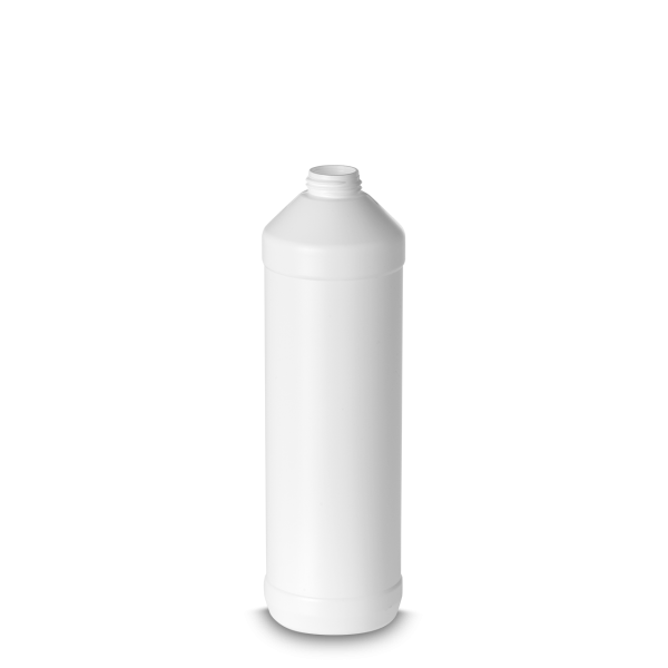 750 ml Rundflasche HDPE weiß RD 28 zylindrisch