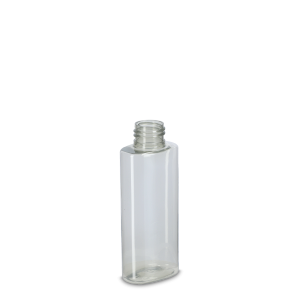 100 ml Rundflasche Rezyklat natur 24/410 oval