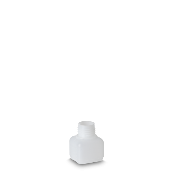 30 ml Vierkantflasche HDPE natur RD 25 rechteckig