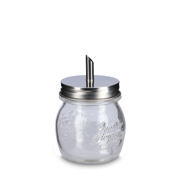 250 ml Zuckerstreuer - Glas - Deckel aus rostfreiem Stahl