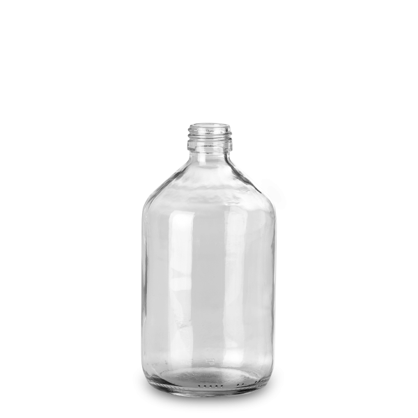 500 ml Medizinflasche Glas klar PP 28 rund