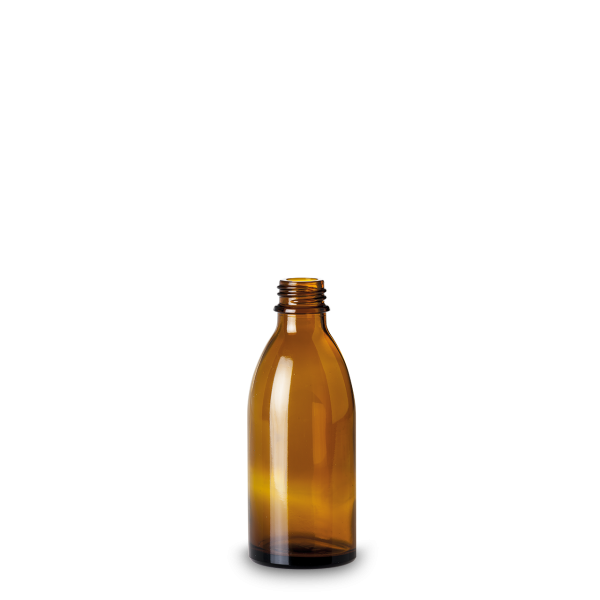 150 ml Enghalsflasche Glas braun GL 22 rund