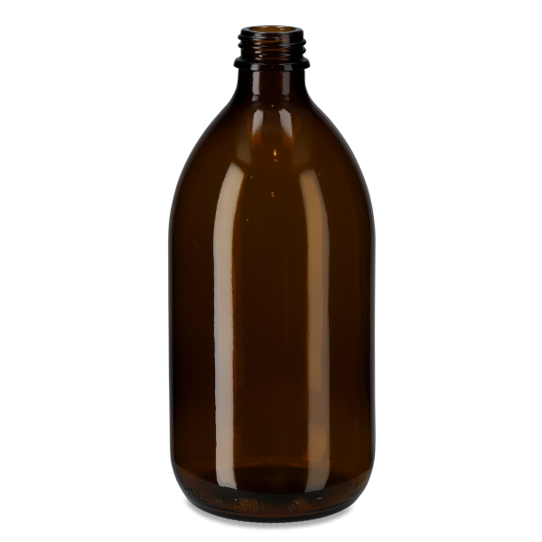 500 ml Enghalsflasche Glas braun GL 25 rund