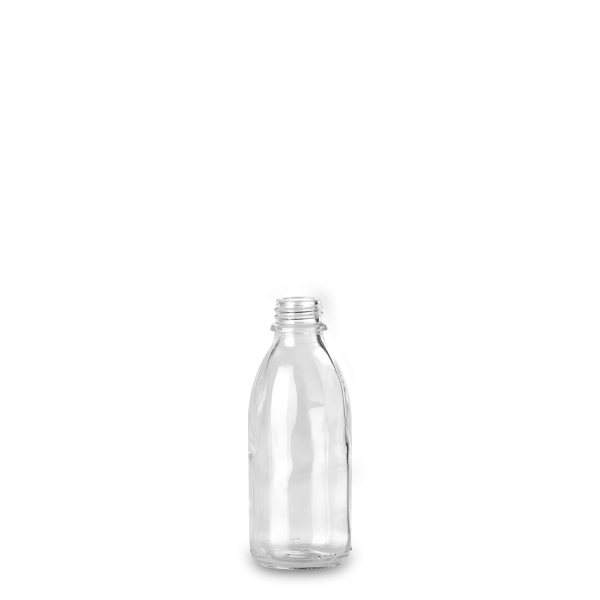 100 ml Enghalsflasche Glas klar GL 22 rund