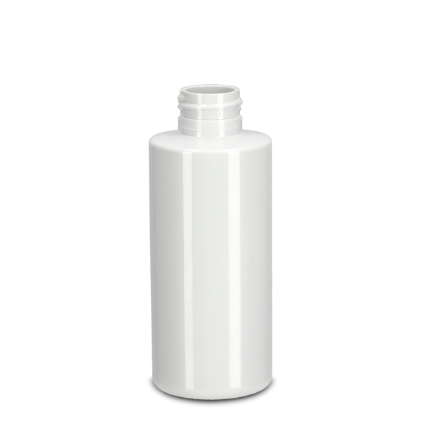 150 ml Rundflasche rPET weiß 24/410 zylindrisch
