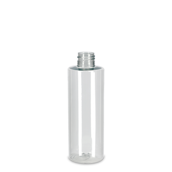 200 ml Rundflasche rPET natur 24/410 zylindrisch