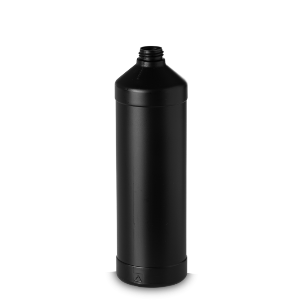 1000 ml UN-Flasche HDPE schwarz RD 28 zylindrisch
