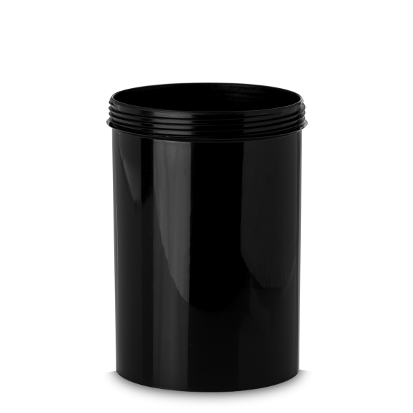 1000 ml Zylindrische Dose PE schwarz RD 100 rund
