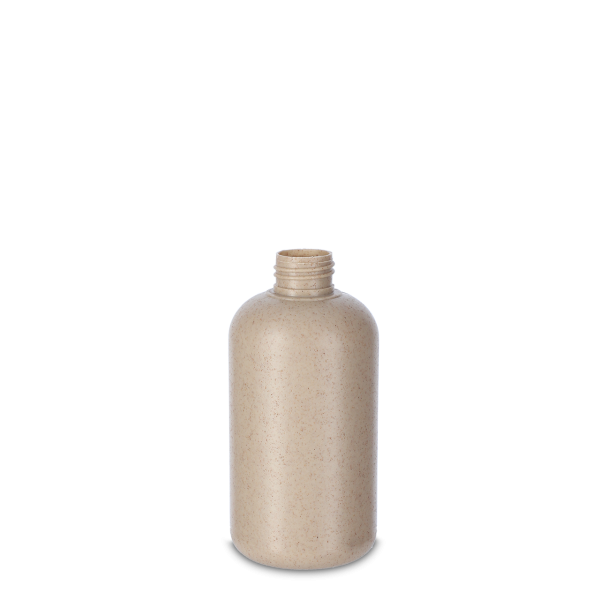 250ml Rundflasche - Weizenstroh - Gew. 24/410 - ohne Verschluss